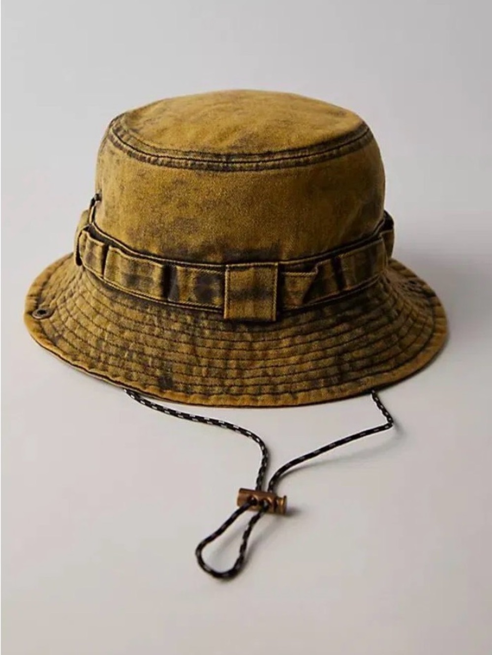 Free People Movement Happy Trails Bucket Hat Embroidered Logo One Size Yellow